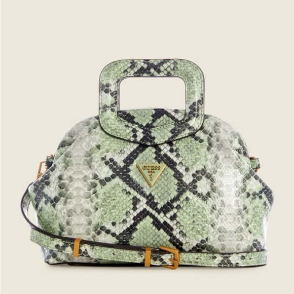 Guess Handbags - New GUESS Errin Snakeskin Small Frame Satchel
